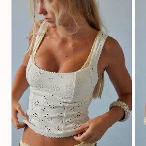 NWT Free People Full Bloom Eyelet Cami Size Small Ivory